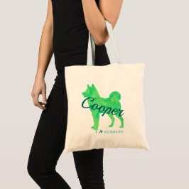 Bolsa Tote Personalized Pastel Green Color Shiba Inu Dog 柴犬