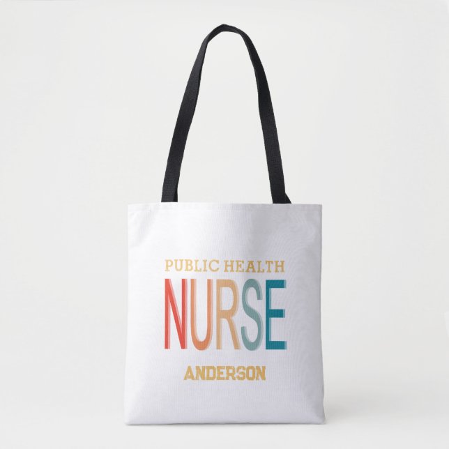 Bolsa Tote Personalized Public health nurse RN gifts (Frente)