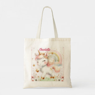 Bolsa Tote Personalized Rainbow Magical Unicorn Tote Bag