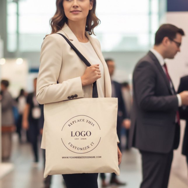 Bolsa Tote Personalized Small Business Branding Reusable (Custom tote bag with logo and website for trade shows and markets.)