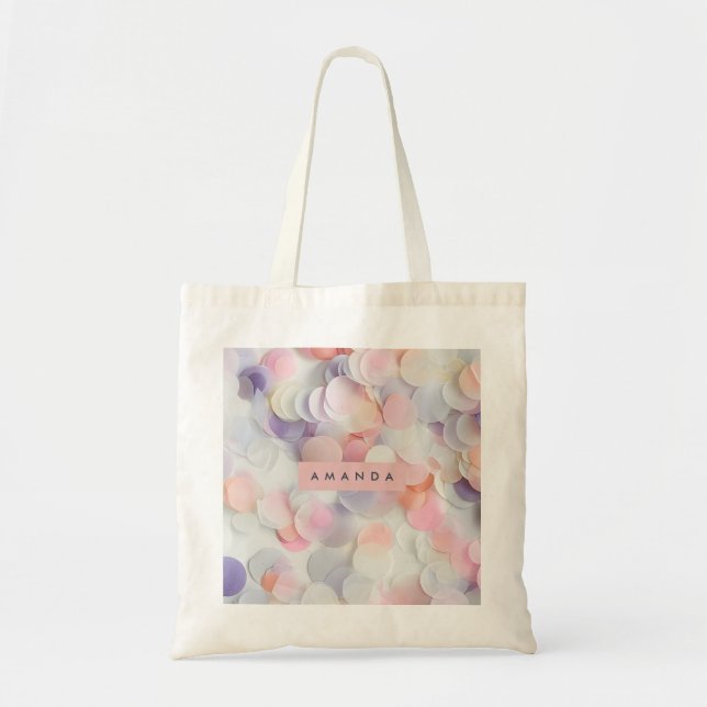 Bolsa Tote Personalized Soft Pastel Confetti Design (Frente)