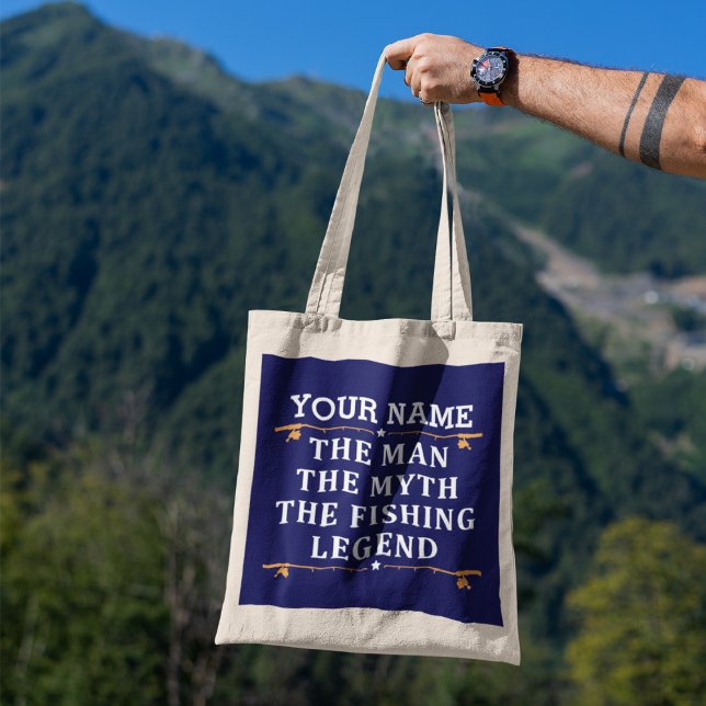 Bolsa Tote Personalized The Man The Myth The Fishing Legend (Criador carregado)