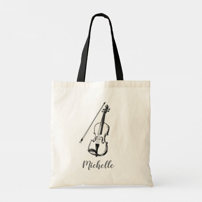 Bolsa Tote Personalized Vintage Violin musical (Verso)