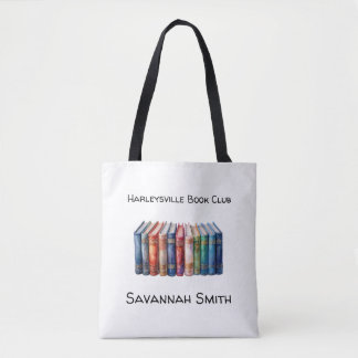 Bolsa Tote Personalized with Name Book Club with Books