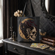 PersonalizeGato Preto Esqueleto Caveira Halloween