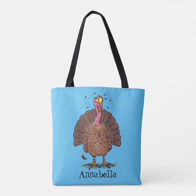 Bolsa Tote Peru-de-fazenda engraçado e castanho com cartograf (Verso)