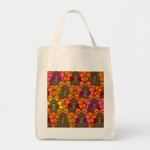 Bolsa Tote Perus de Ação de Graças Coloridos Divertidos