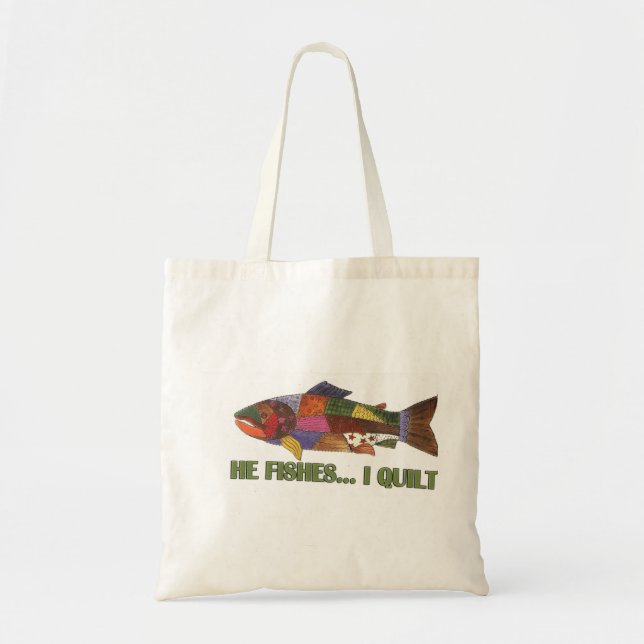 Bolsa Tote Pesca-me estofa a sacola (Frente)