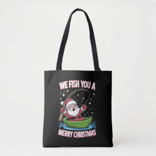 Bolsa Tote Pescador de Natal Pescado Legal Papai Noel