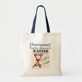 Bolsa Tote Pesquisa da Família [Sobrenome] (Cartaz de Procura