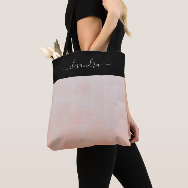 Bolsa Tote Pêssego Rústico elegante personalizado (Close Up)