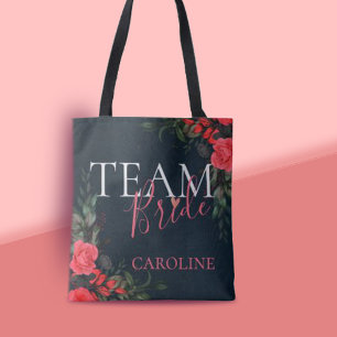 Bolsa Tote Pessegueira Elegante Equipe Floral Laranja Noiva B