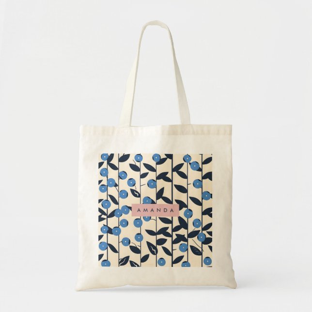Bolsa Tote Pessegueiro Personalizado de Mirtilo (Frente)