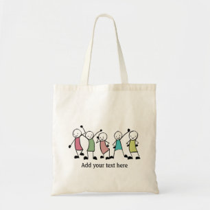 Bolsa Tote Pessoas Palito Felizes Amigos Personalizados