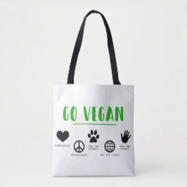 Bolsa Tote Pessoas Planetárias Vegan Não Violência Animais