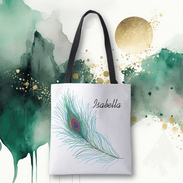 Bolsa Tote Peste Turquesa Personalizada Peacock (Criador carregado)