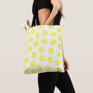 Bolsa Tote Pestor De Patas, Patas De Cães, Patas Amarelas