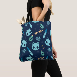 Bolsa Tote Pet de Padrão Azul Escuro Azul Escuro Azul Gato