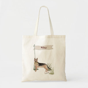 Bolsa Tote Pet Dog de German shepherd de Nome Personalizado