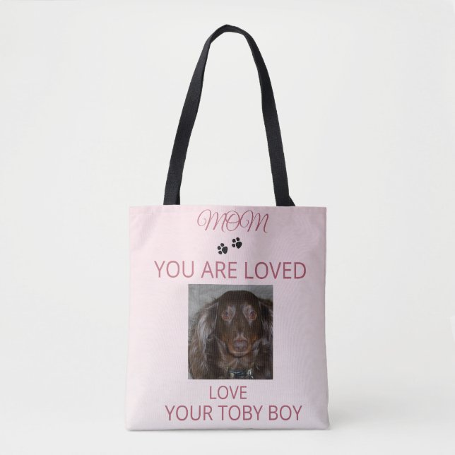 Bolsa Tote Pet Mom Heartfelt Photo Design (Frente)