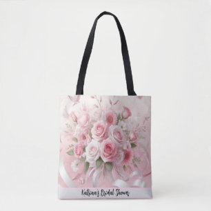 Bolsa Tote Petais e promessas: um Chá de panela de Rosa Pinki