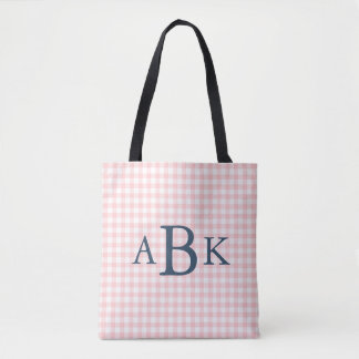 Bolsa Tote Petal Rosa Xadrez Monogramado