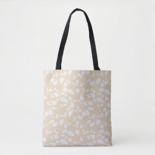 Bolsa Tote Pétalas Coral e Branco