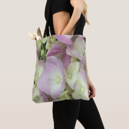 Bolsa Tote Pétalas de Hydrangea, Cor-de-Rosa, Branca Antiquad