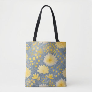 Bolsa Tote Pétalas Românticas Amarelas de Chrysanthemum