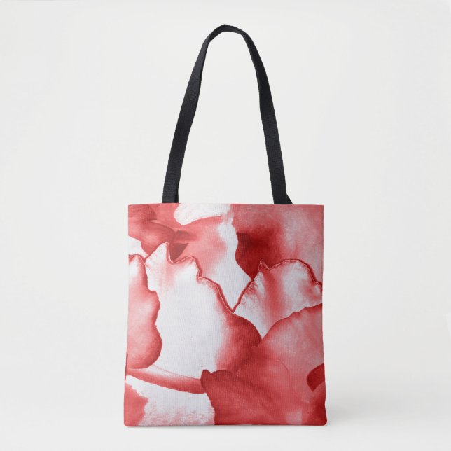 Bolsa Tote Pétalas Vermelhas Pintadas (Frente)