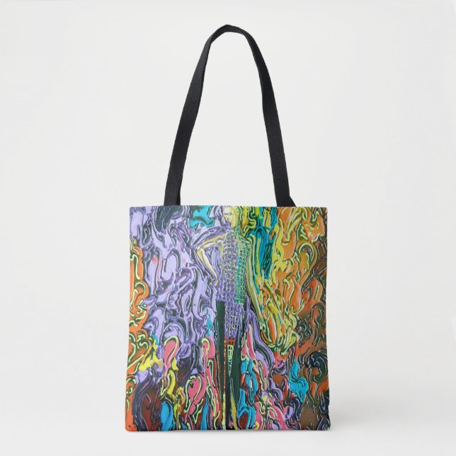 Bolsa Tote "peter max art style" sacola mardi gras (Frente)