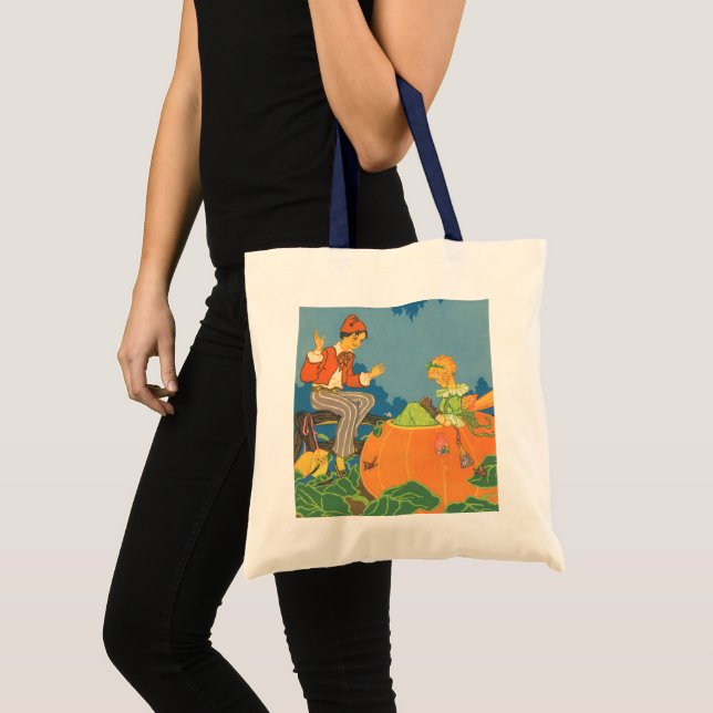 Bolsa Tote Peter Peter Comedor de Abóbora, Rima Infantil Vint (Frente (produto))