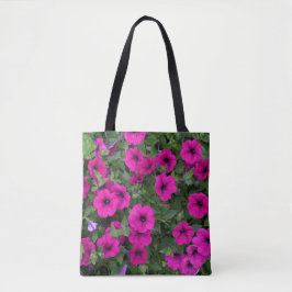 Bolsa Tote Petunias Rosa Brilhante Floral