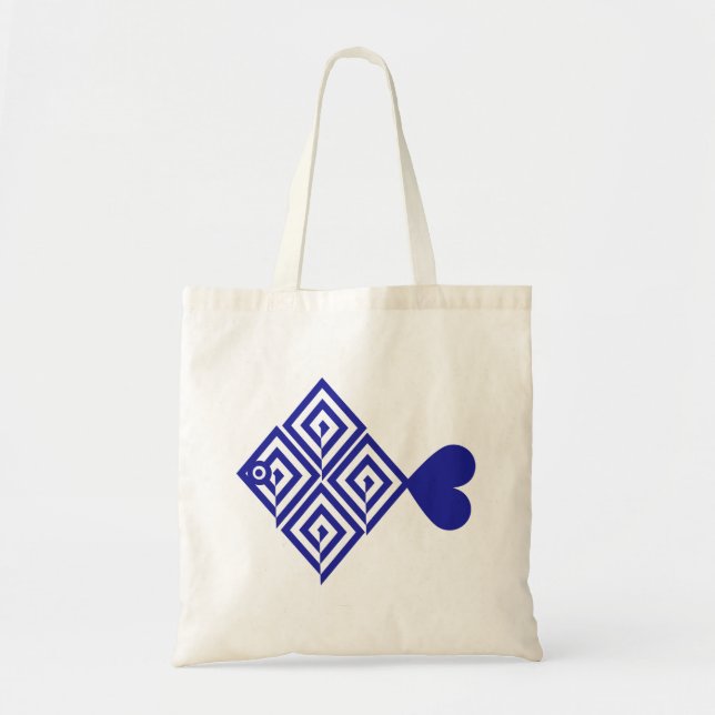 Bolsa Tote Pez azul abstracto (Frente)