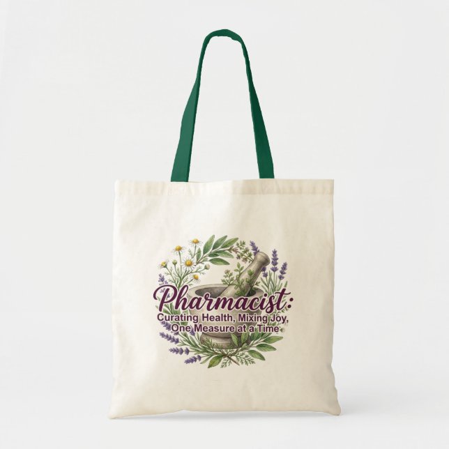 Bolsa Tote Pharmacist Curating Health Apothecary Botanical (Frente)
