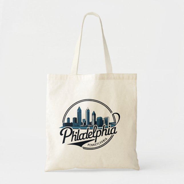 Bolsa Tote Philadelphia City Pennsylvania EUA skyline (Frente)