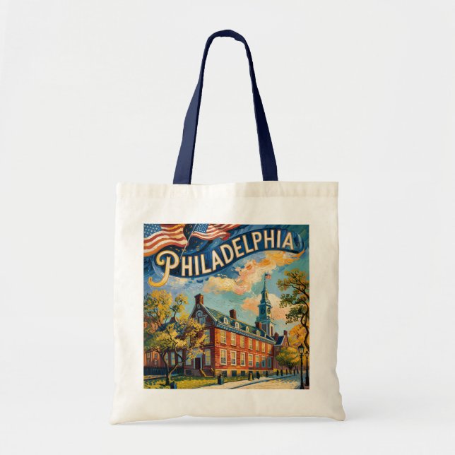 Bolsa Tote Philadelphia Pennsylvania US Retro Van Gogh Travel (Frente)