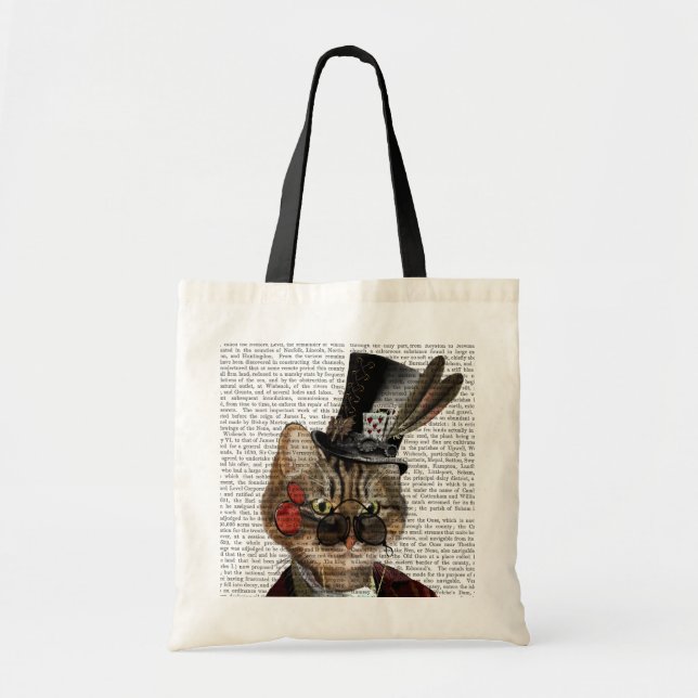 Bolsa Tote Phileas Feline Steampunk Cat & Top Hat 2 (Frente)