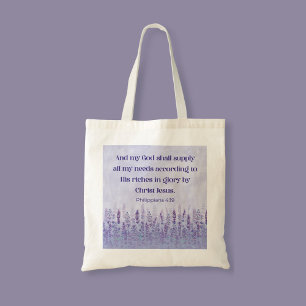 Bolsa Tote Philippians 4:19 Bíblia Verse Meu Deus Deve Fornec