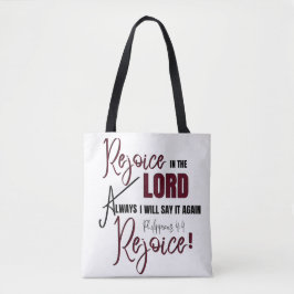 Bolsa Tote Philippians 4:4- Rejubilação Sempre no Senhor