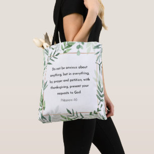 Bolsa Tote Philippians 4:6, Bíblia Verse, Cristianismo