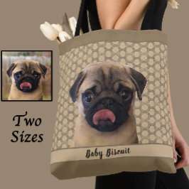 Bolsa Tote  Photo and Name Custom Pet Portrait for Dog Lovers