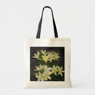 Bolsa Tote Photo of Yellow Lilies on Dark Background