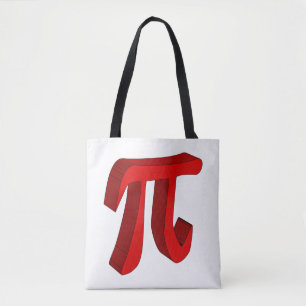 Bolsa Tote Pi a constante em 3D