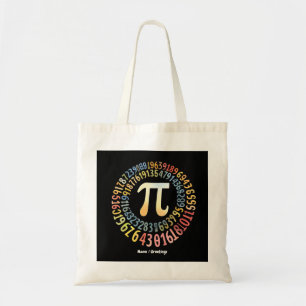 Bolsa Tote Pi Day Engraçado Números em Espiral Matemática Leg