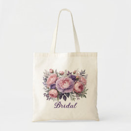 Bolsa Tote Pia Floral Elegante, Pia e Brida Floral Púrpura