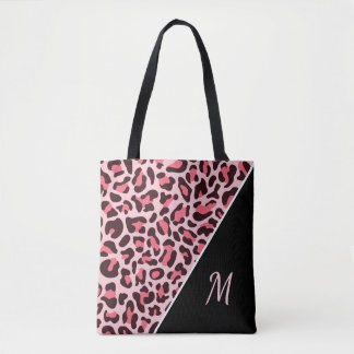 Bolsa Tote Pia-Leopardo-Rosa Imprimir Toalha Saco Cheetah Mon