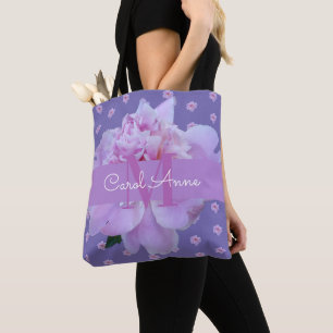 Bolsa Tote Pia Rosa Monograma Floral Púrpura
