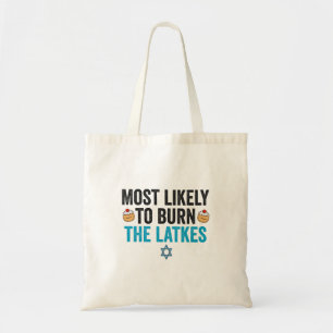 Bolsa Tote Piada de Hanukkah Latke Judaica Cozinha Férias Hum
