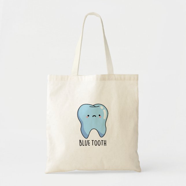 Bolsa Tote Piada Técnica Bluetooth Dente Azul Engraçada  (Frente)